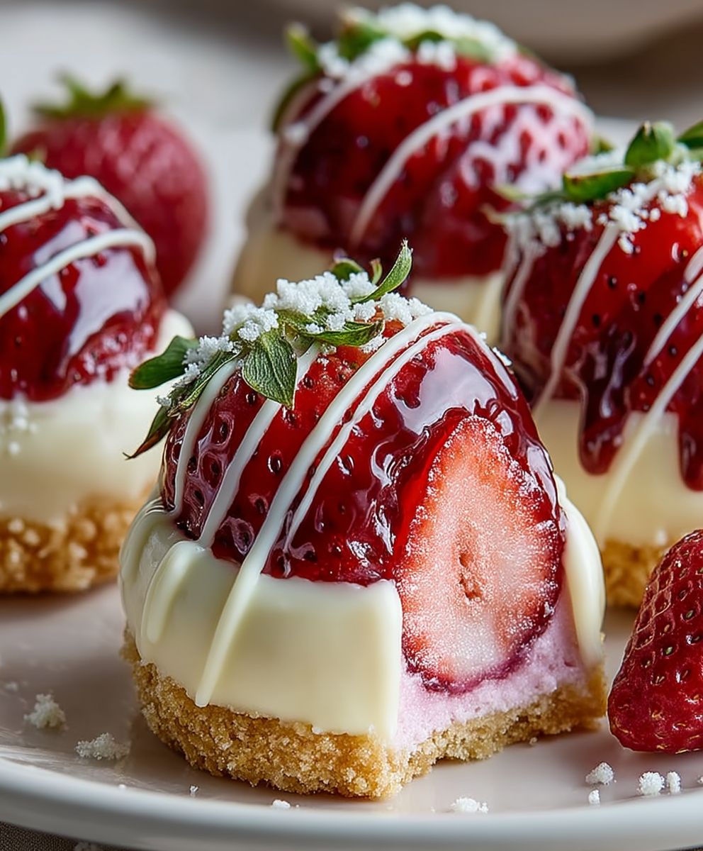 Strawberry cheesecake bites