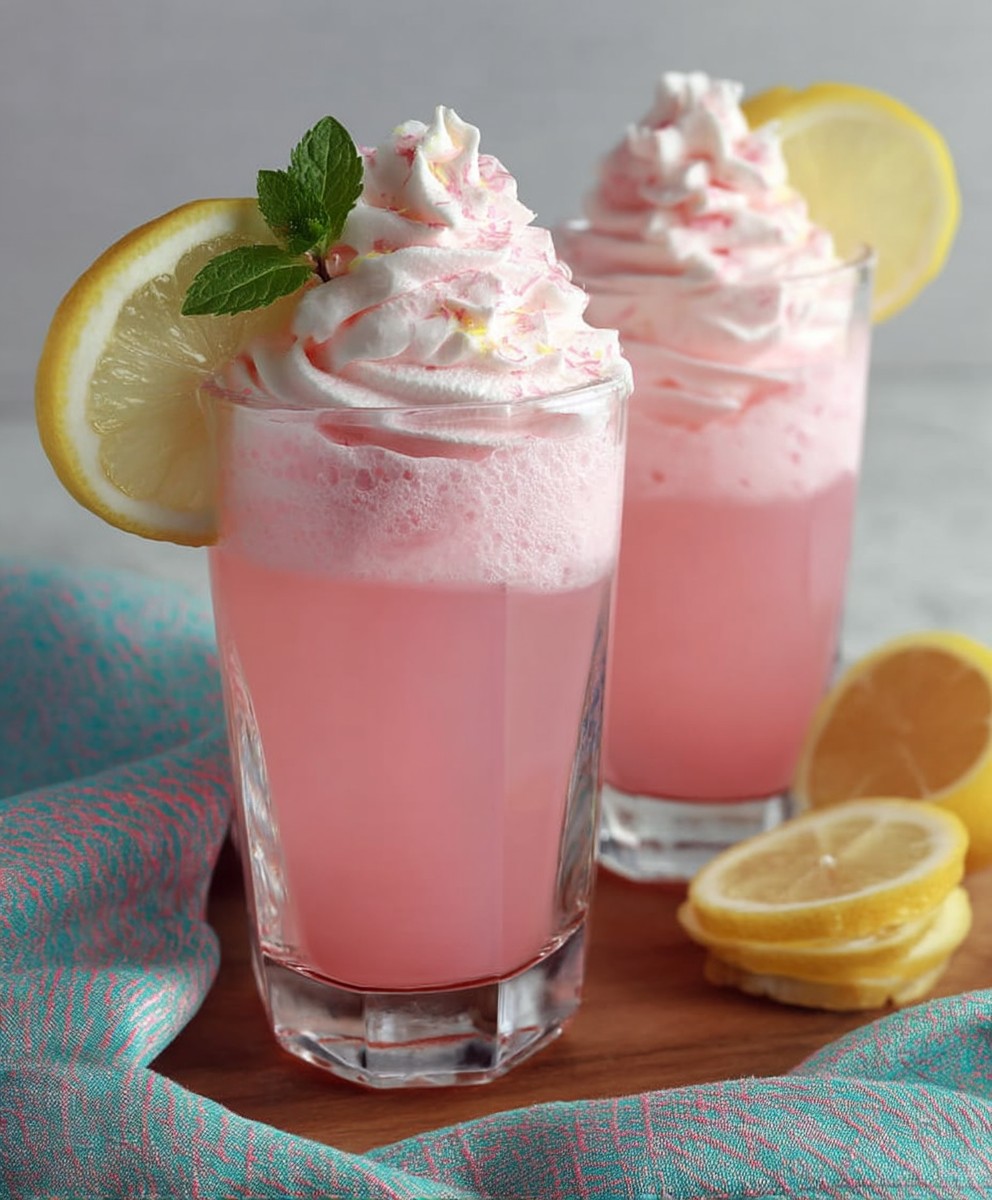 Whipped pink lemonade drink