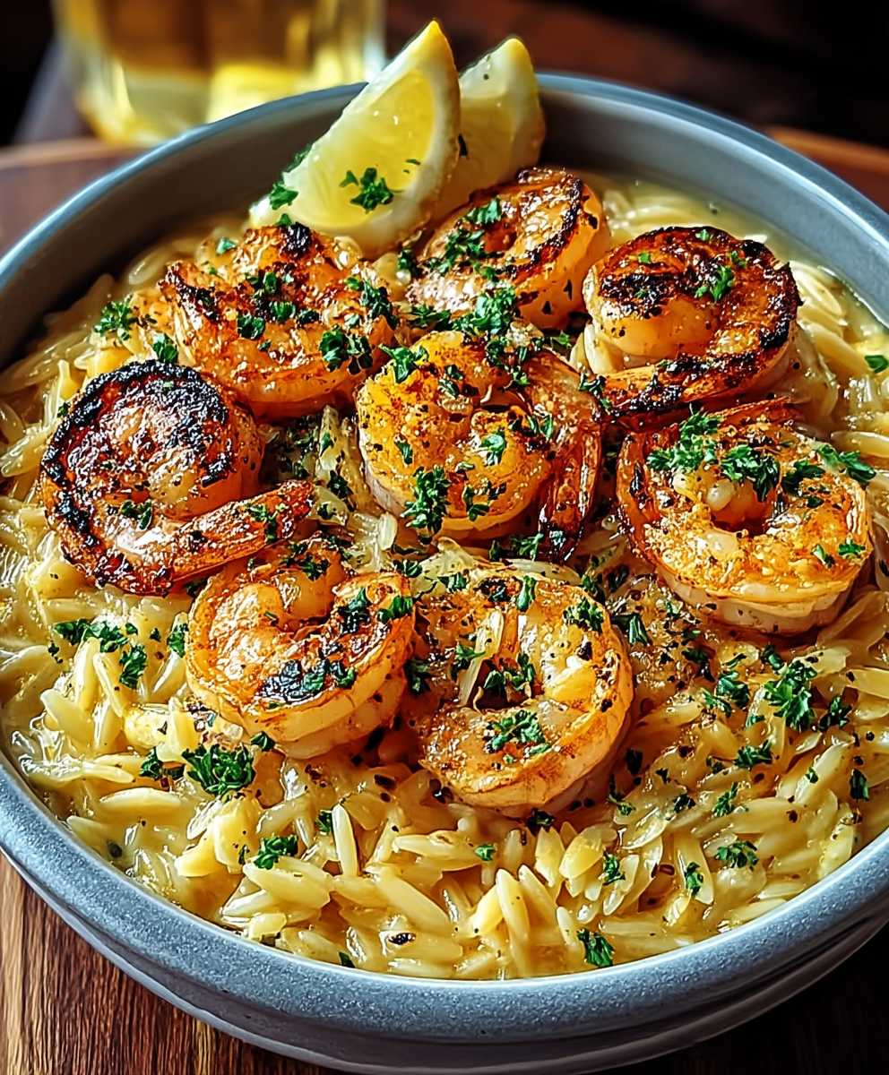 Shrimp Orzo Lemon Garlic Sauce