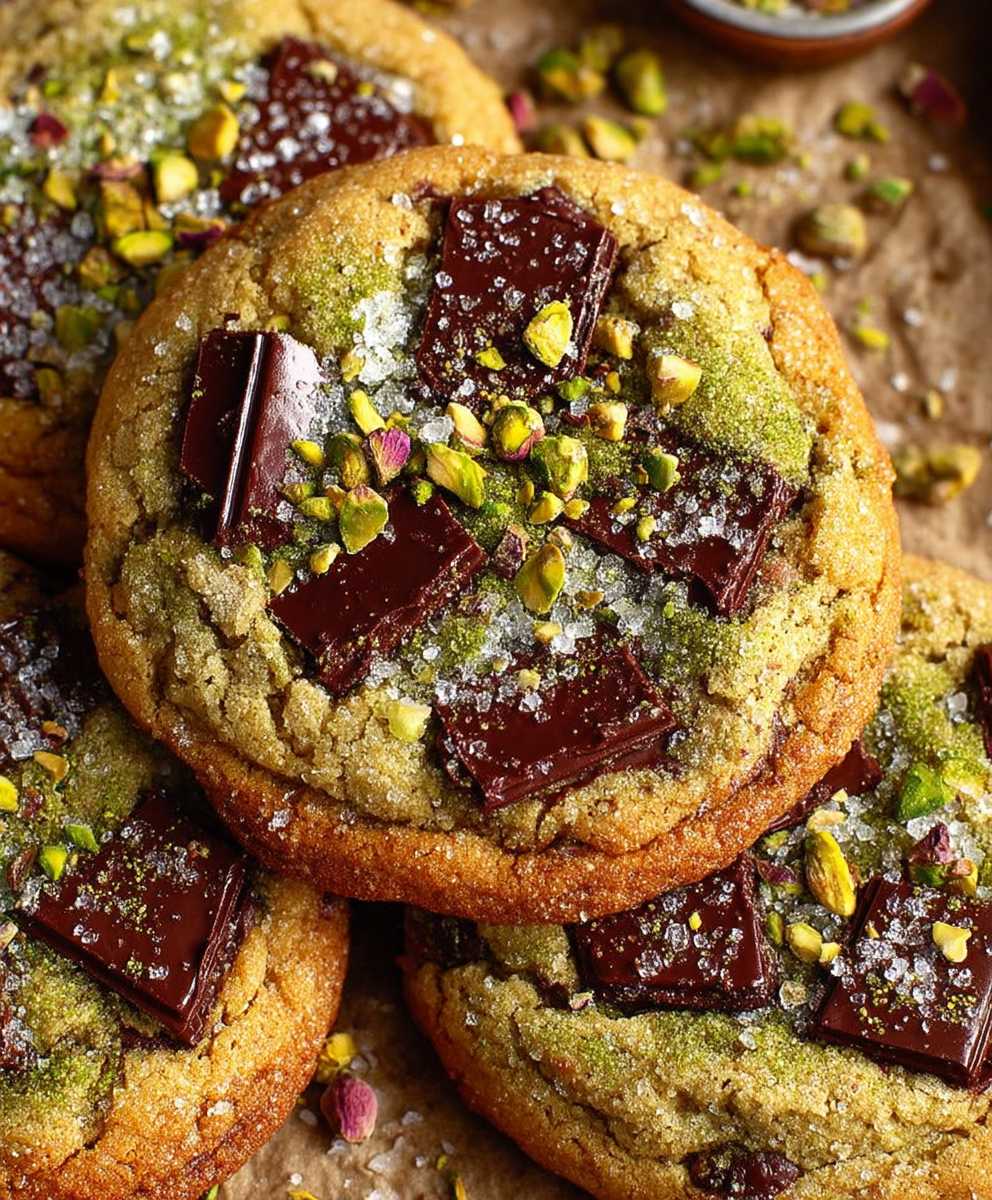 Pistachio Chocolate Chunk Cookies