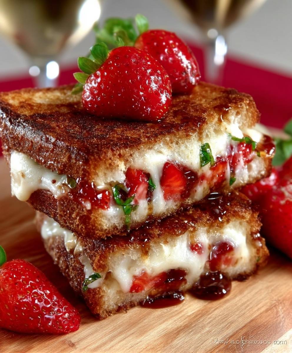 Strawberry Balsamic Brie Grilled Cheese
