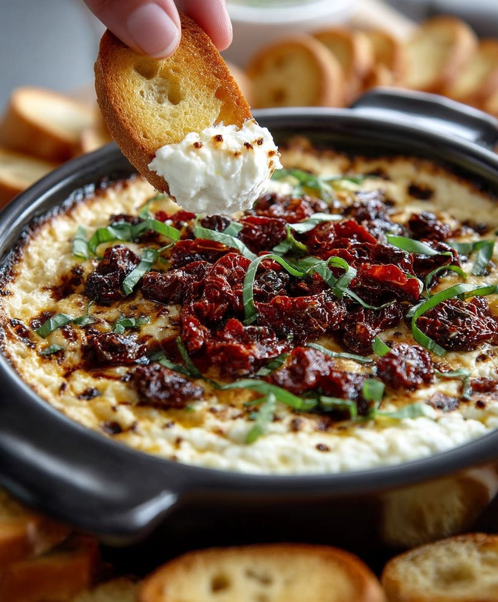 Warm goat cheese dip