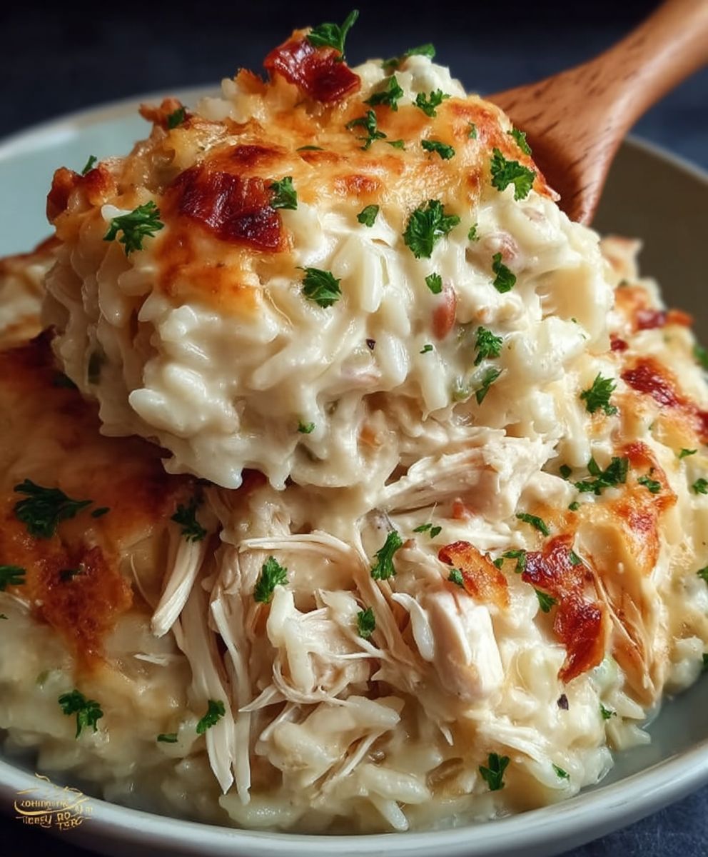 Chicken Alfredo Rice Casserole