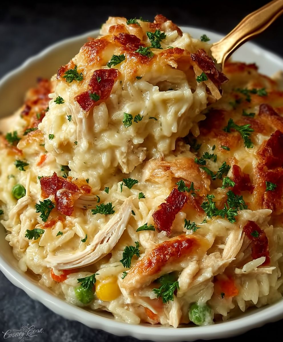Chicken Alfredo Rice Casserole