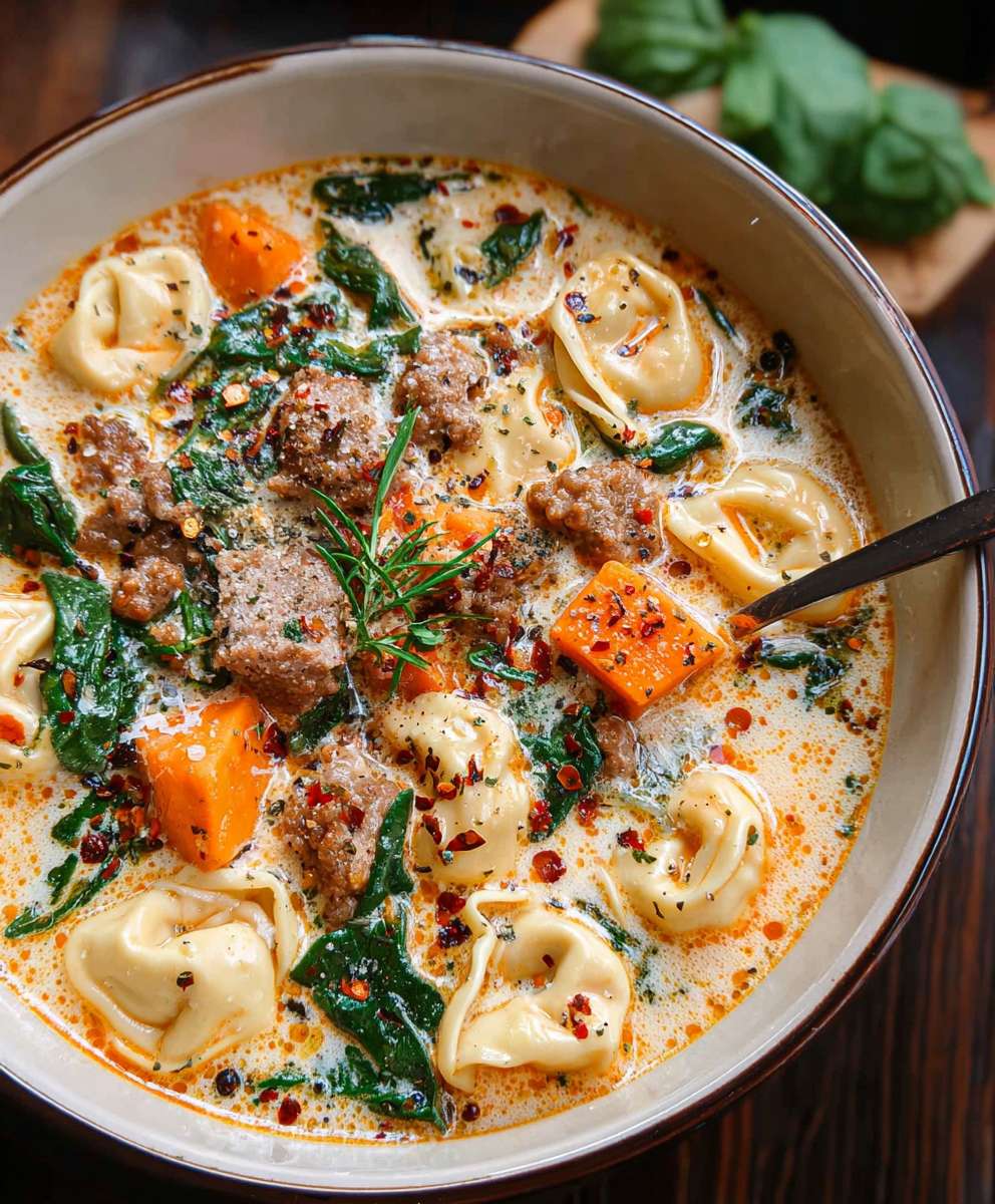 Creamy Sausage Tortellini Soup