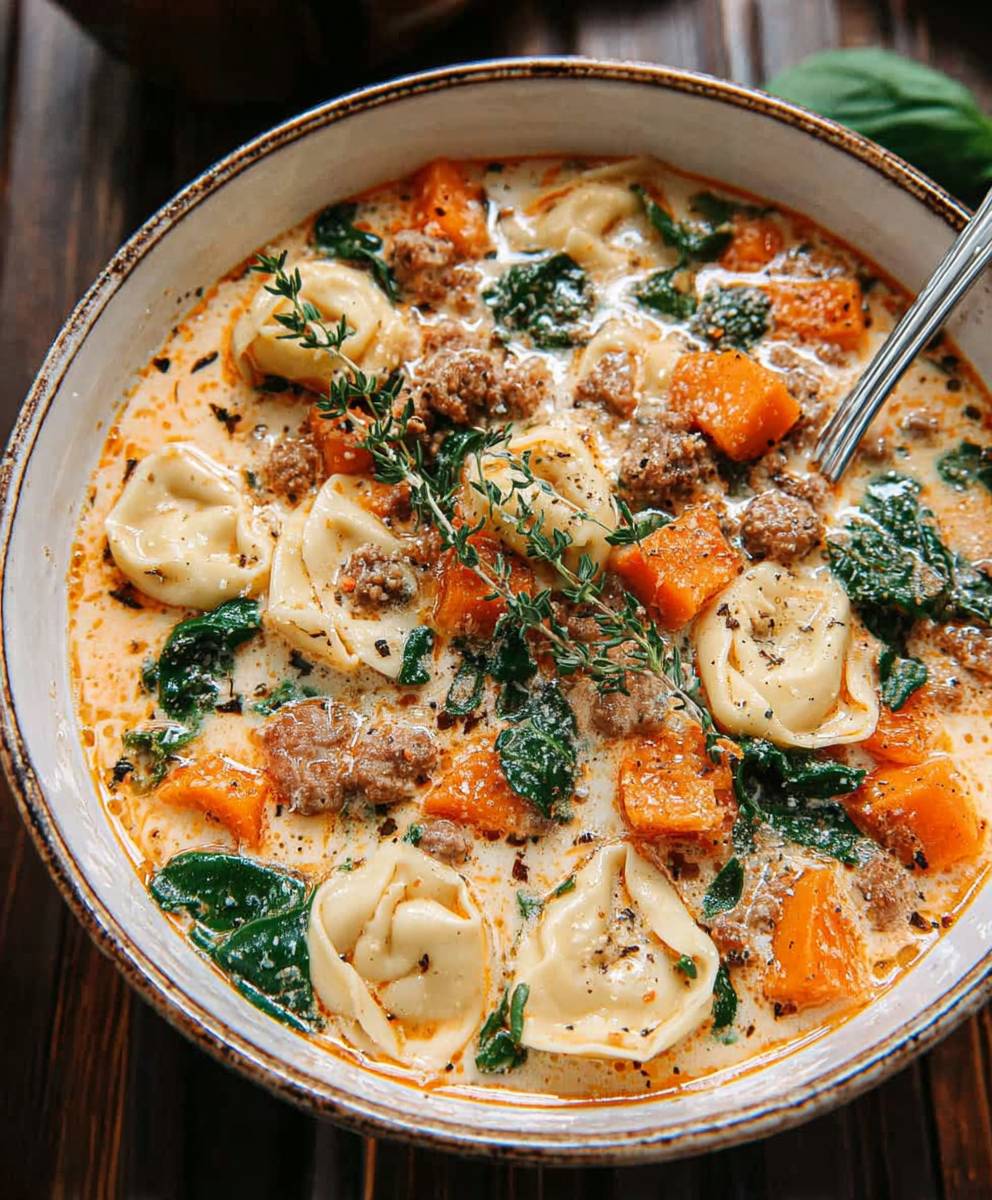 Creamy Sausage Tortellini Soup