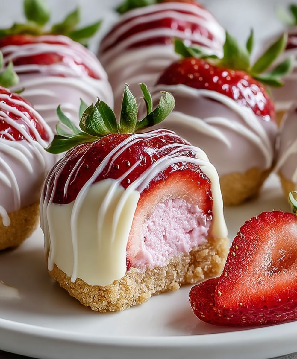 Strawberry cheesecake bites