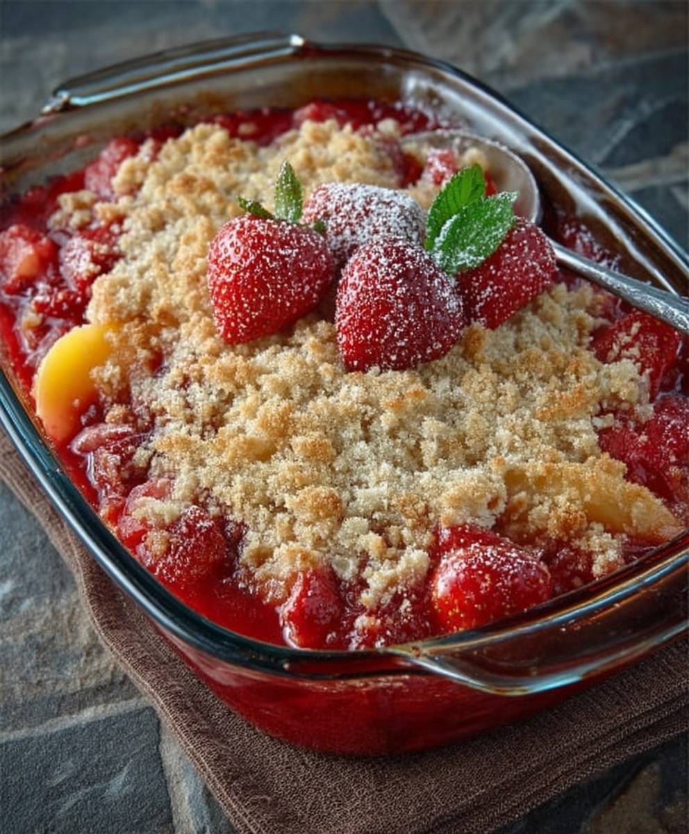 Peach Strawberry Crisp