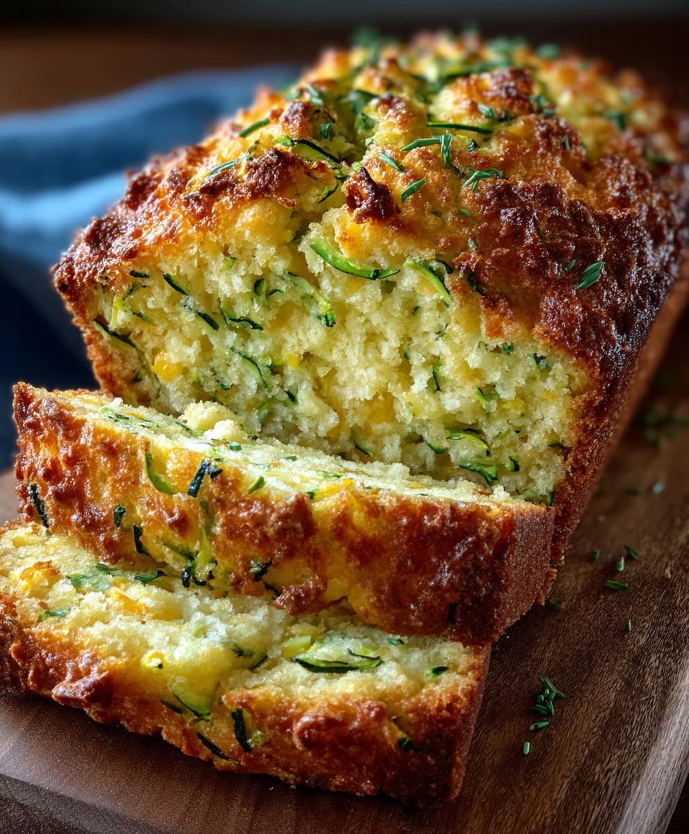Savory cheddar zucchini bread