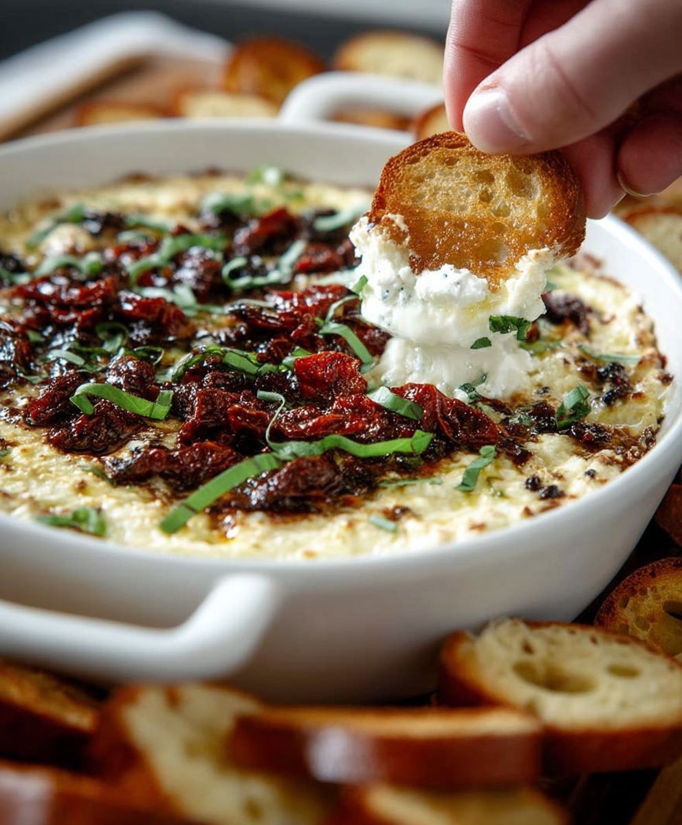 Warm goat cheese dip