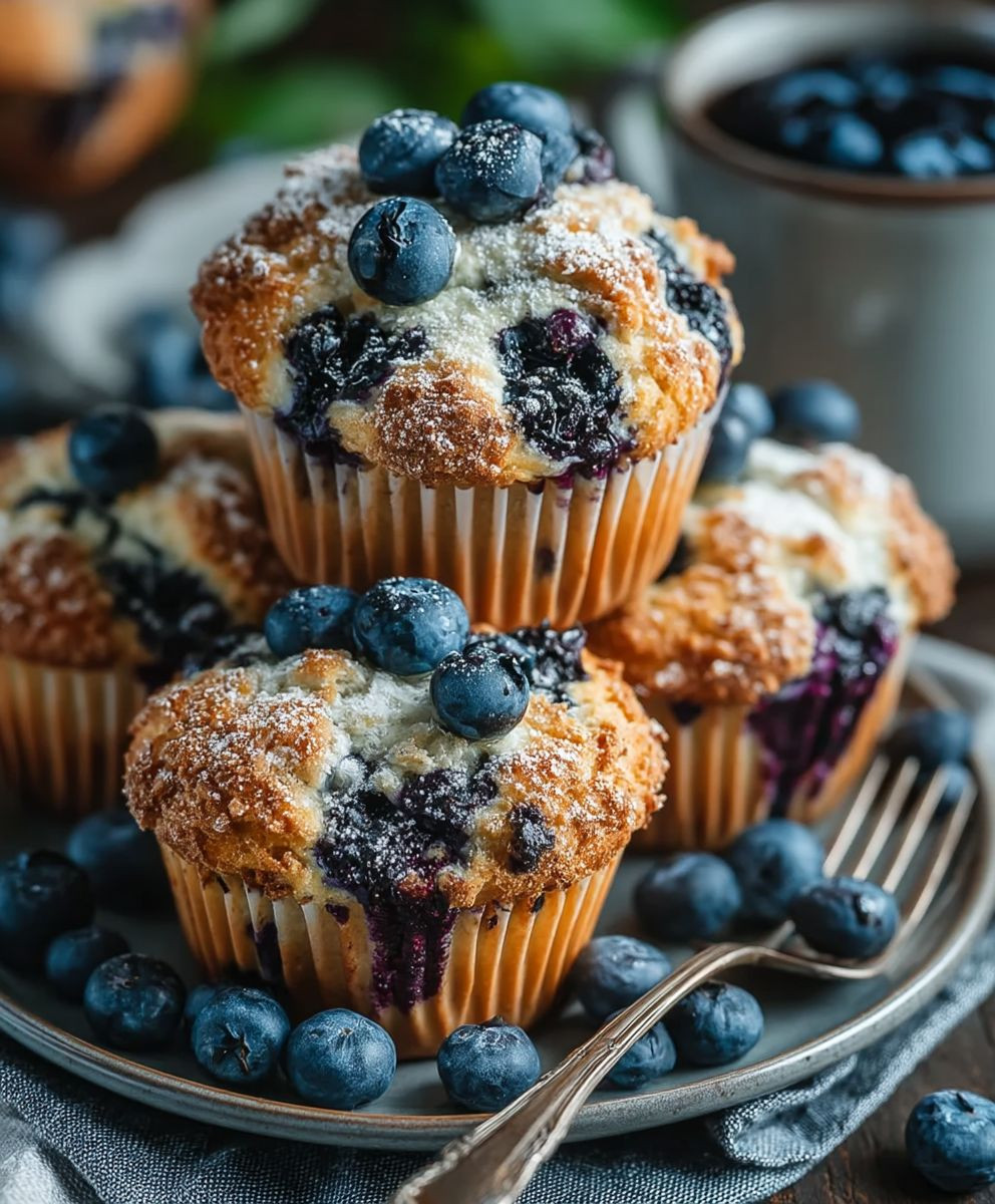 Vanilla Blueberry Protein Muffins