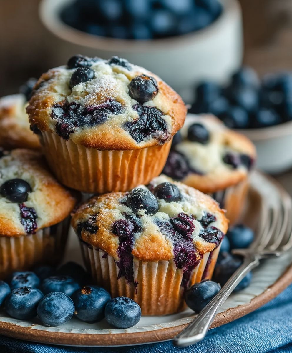 Vanilla Blueberry Protein Muffins