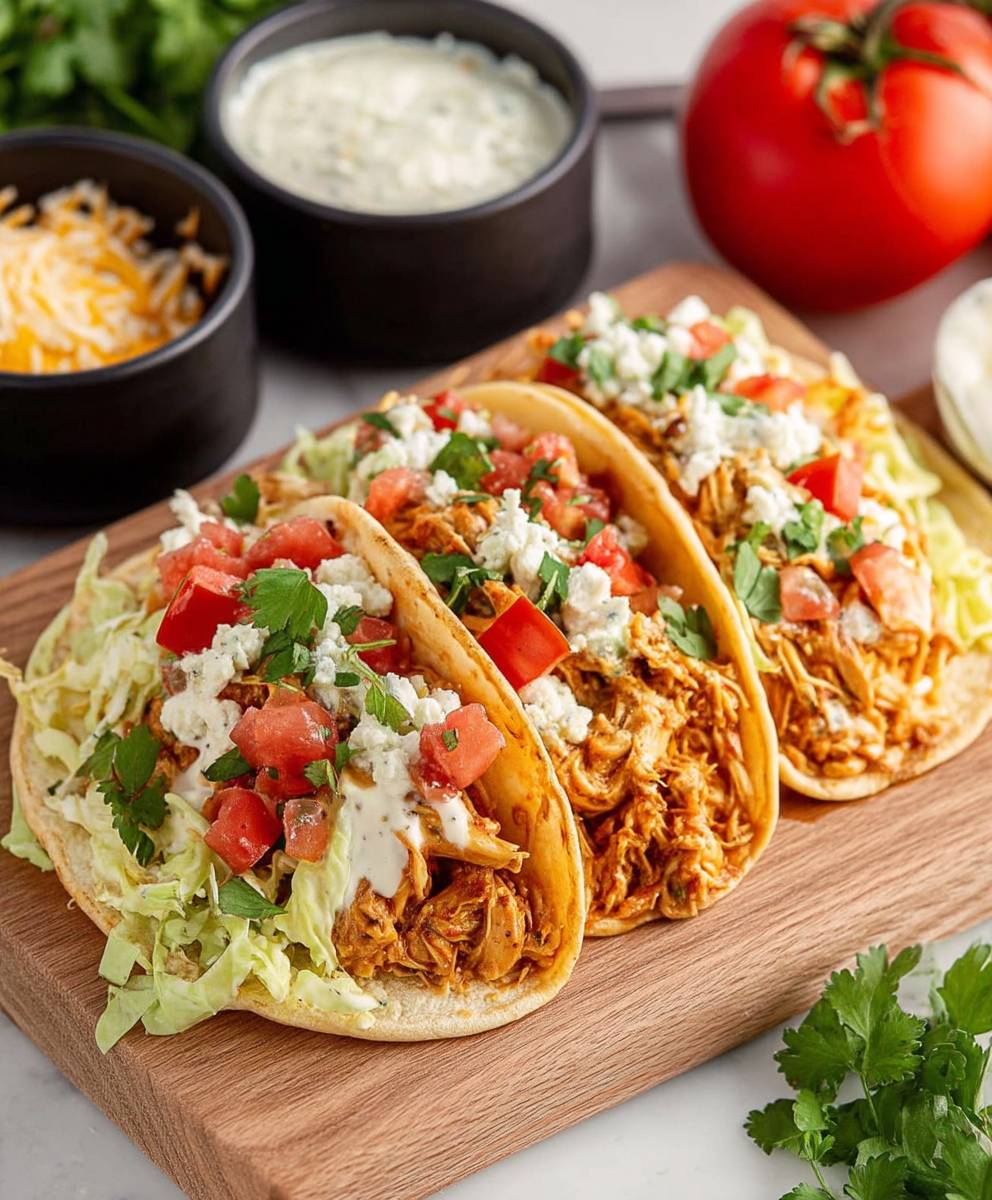 Queso Chicken Tacos