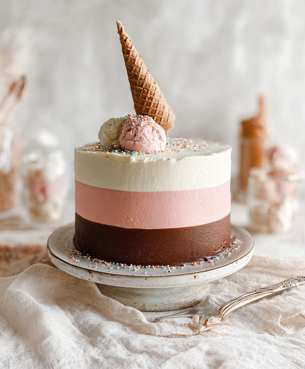 High Altitude Neapolitan Cake