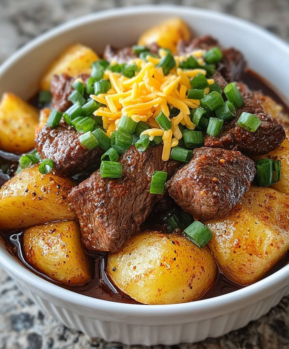Crockpot steak potato bake