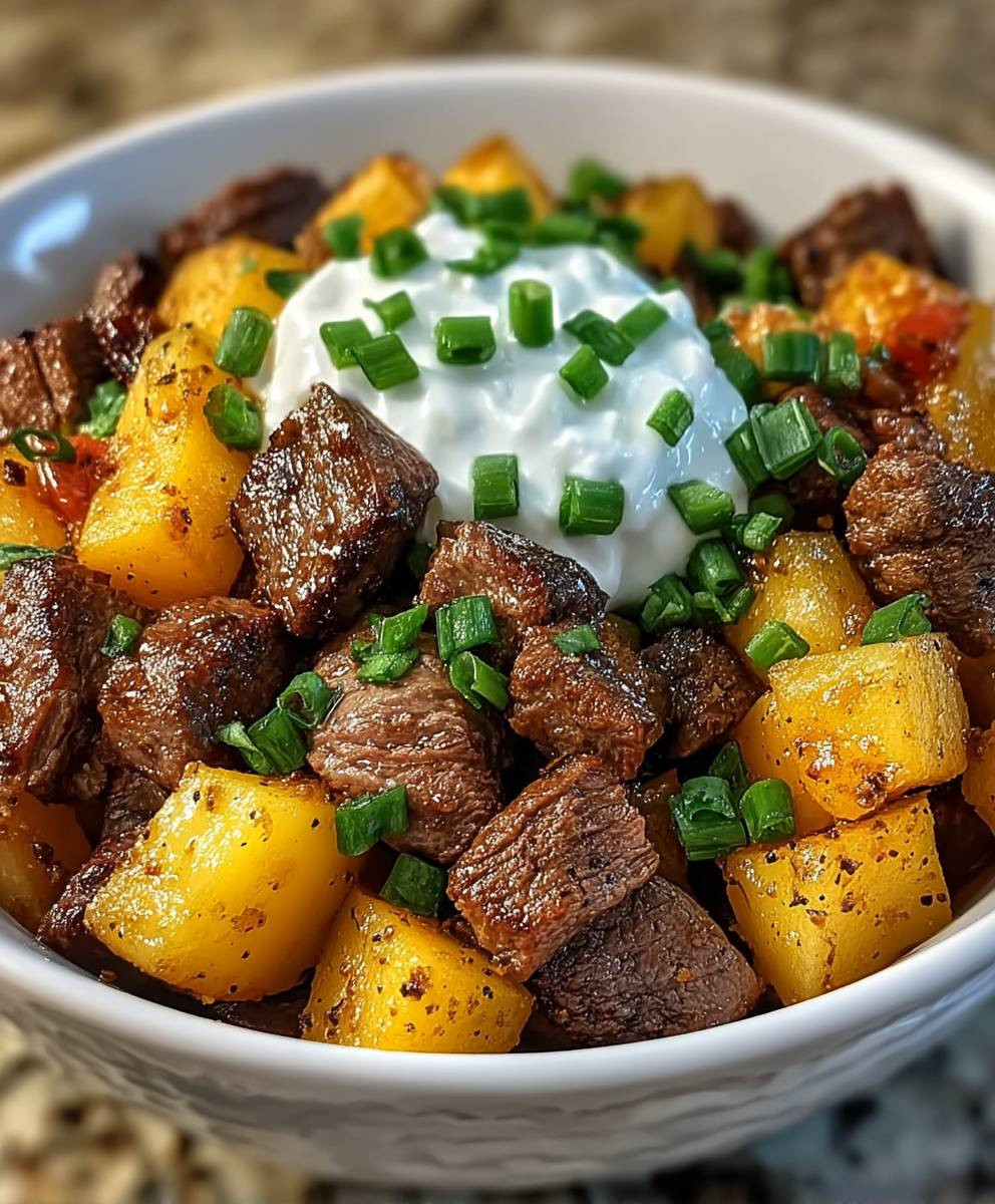 Crockpot steak potato bake