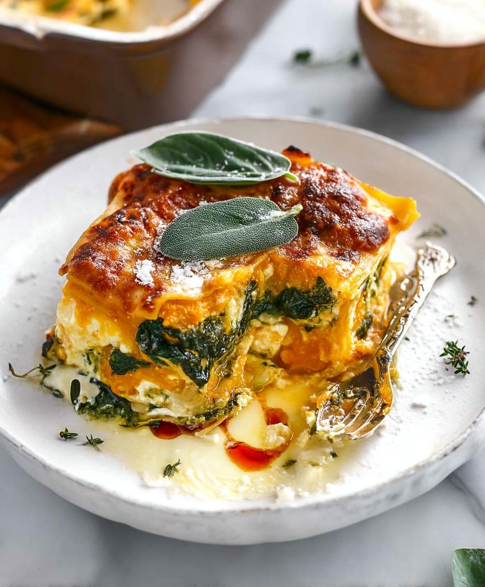 Pumpkin Spinach Lasagna