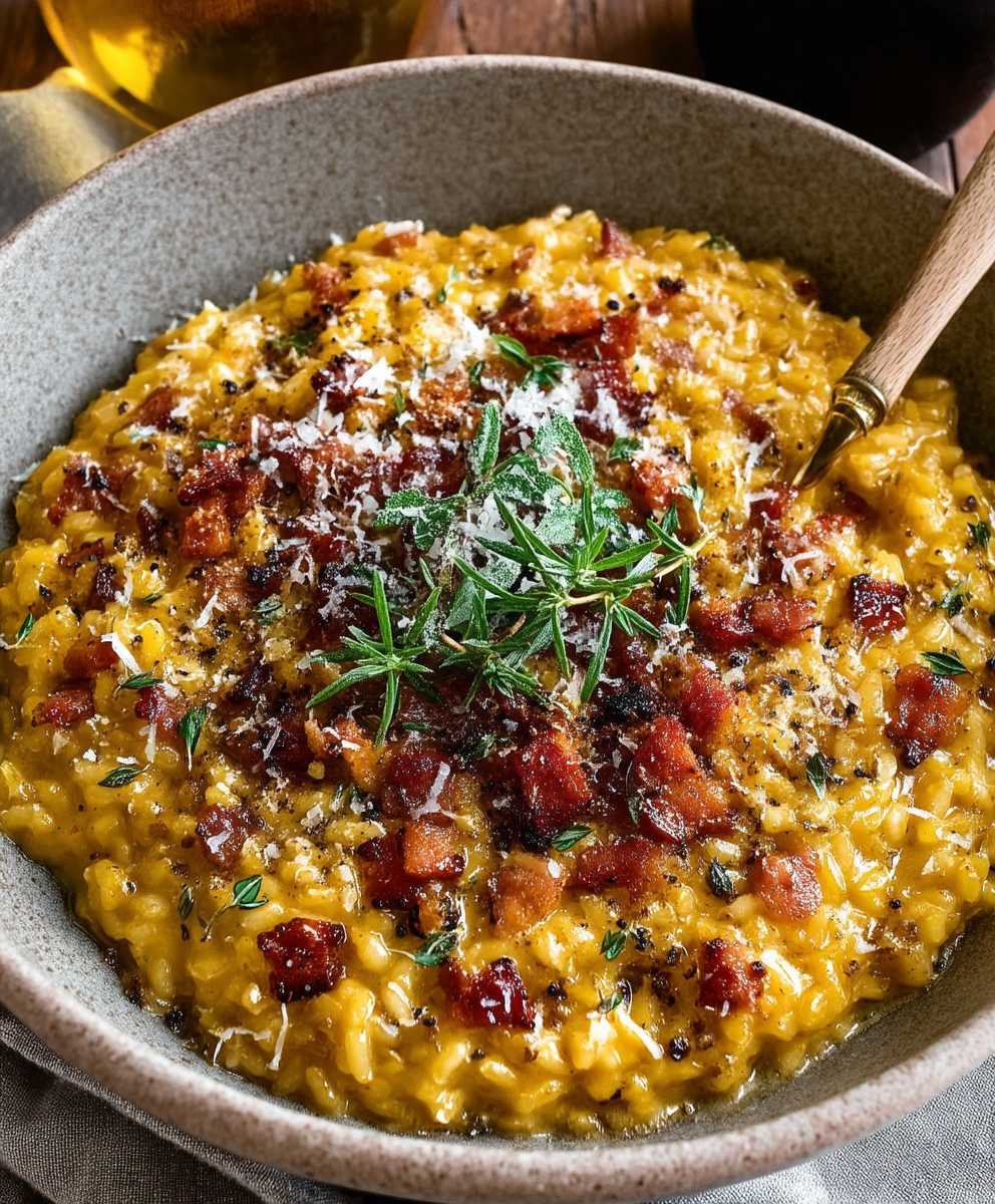 Pumpkin Bacon Parmesan Risotto