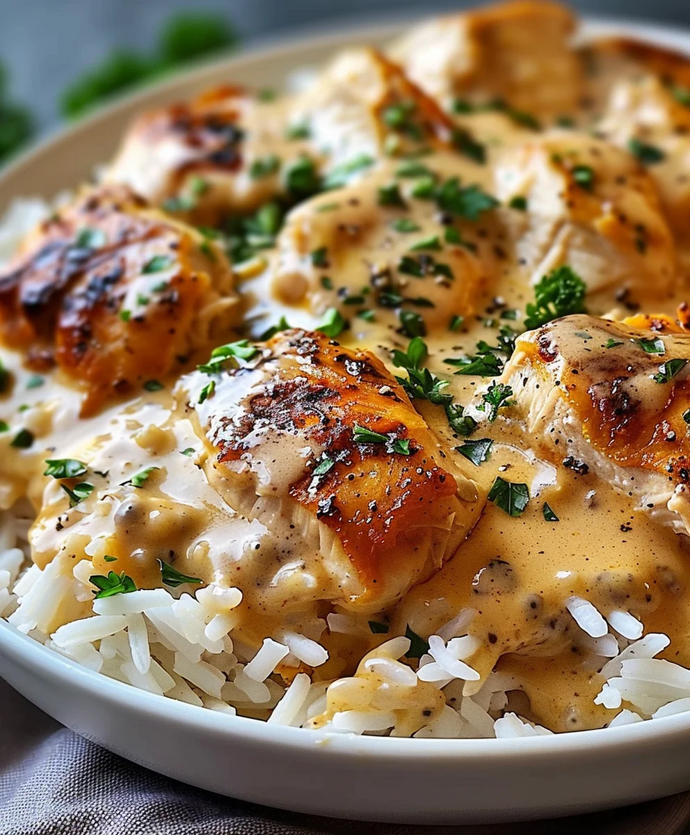 Creamy Smothered Chicken & Rice