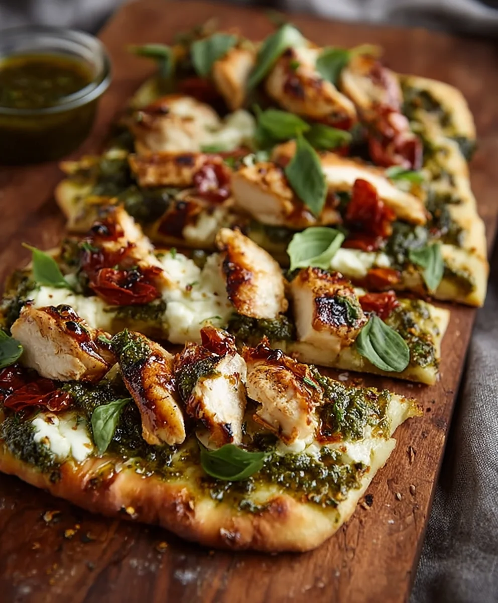 Pesto Chicken Flatbread Recipe: Quick & Easy Dinner