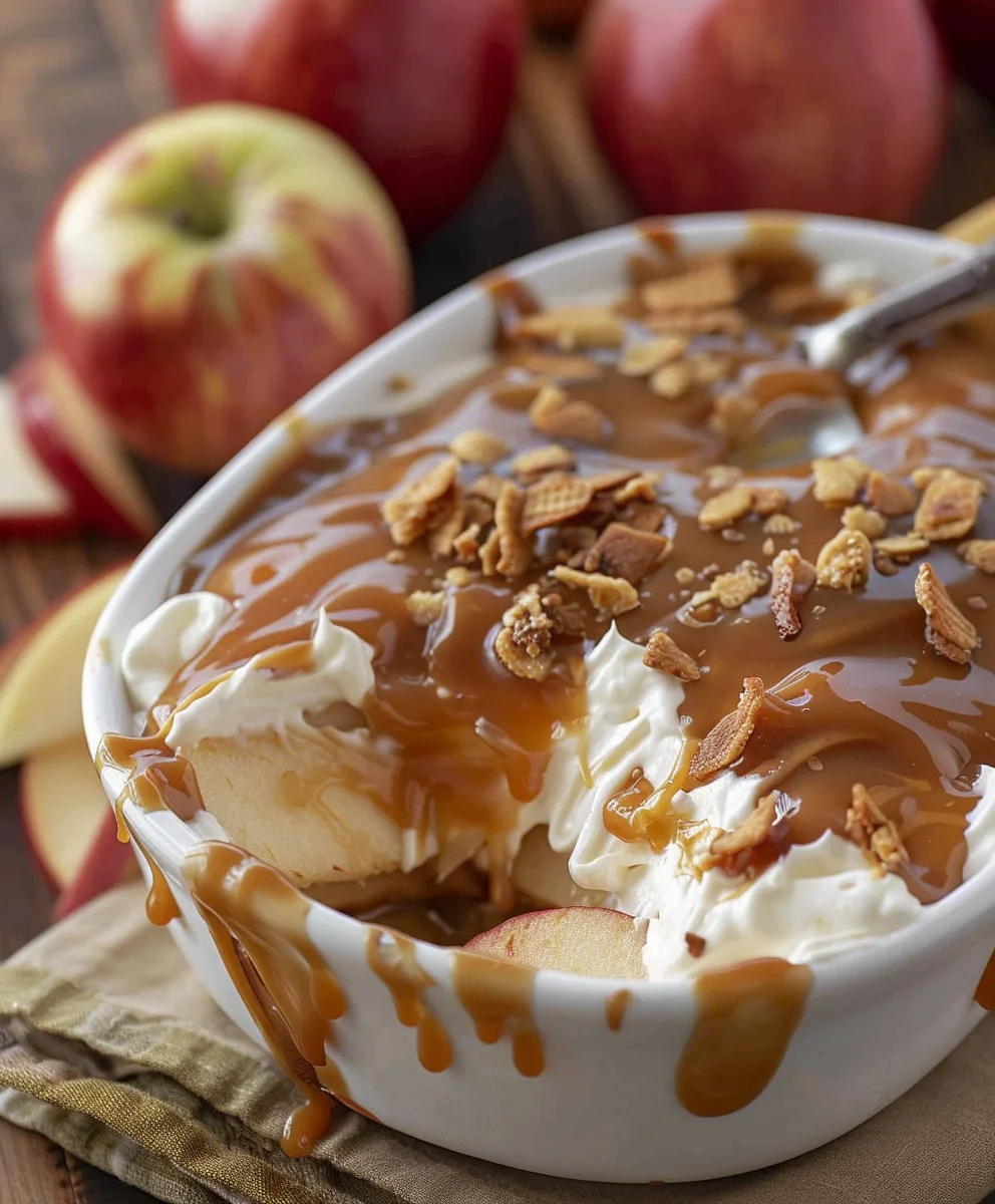 Irresistible Caramel Apple Cheesecake Dip - Perfect Fall Treat!