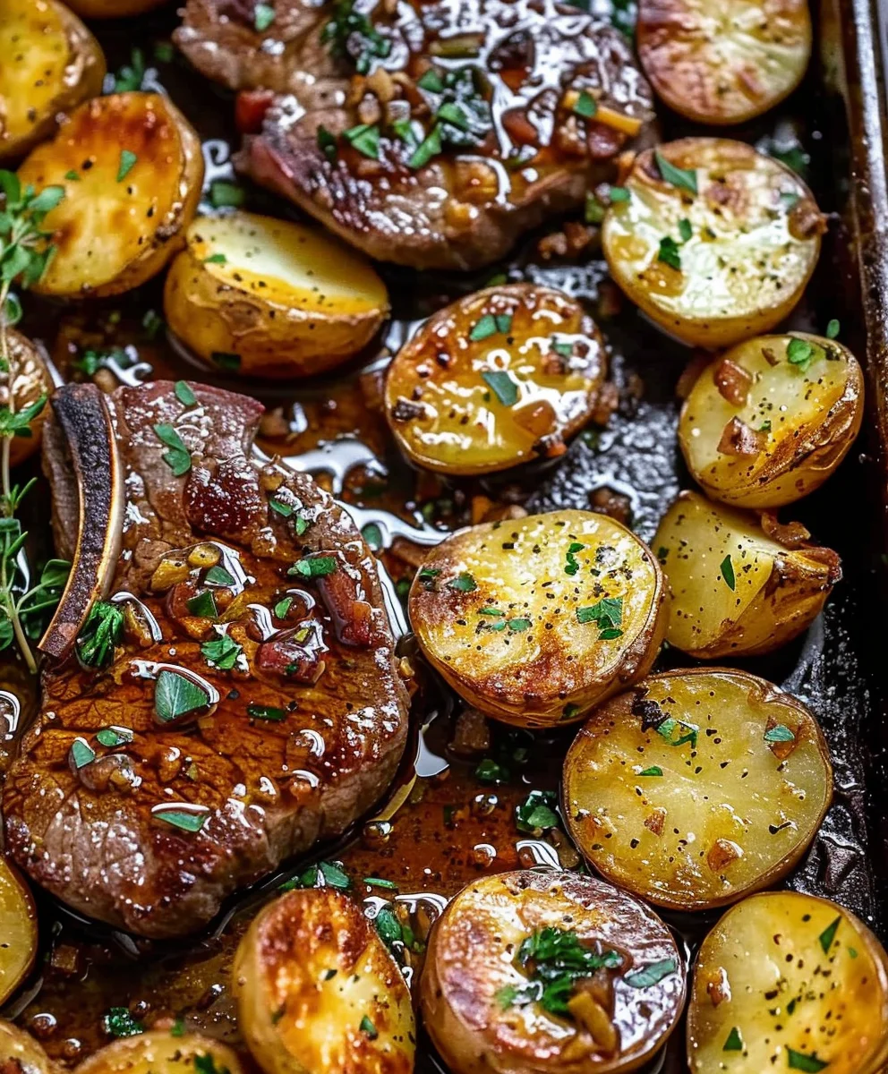 Easy Sheet Pan Beef Chops & Potatoes: One-Pan Dinner