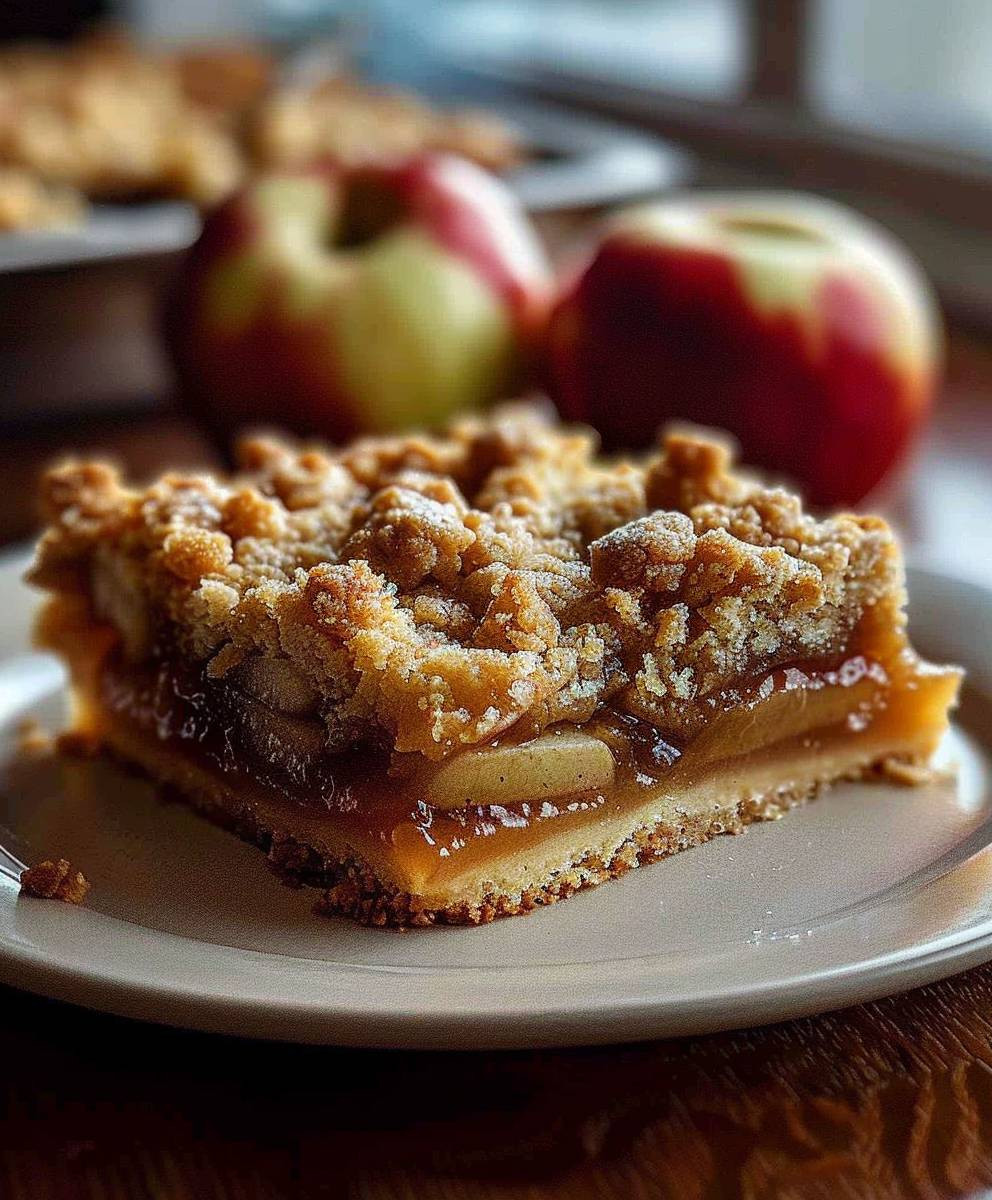 Caramel Apple Crumble Bars