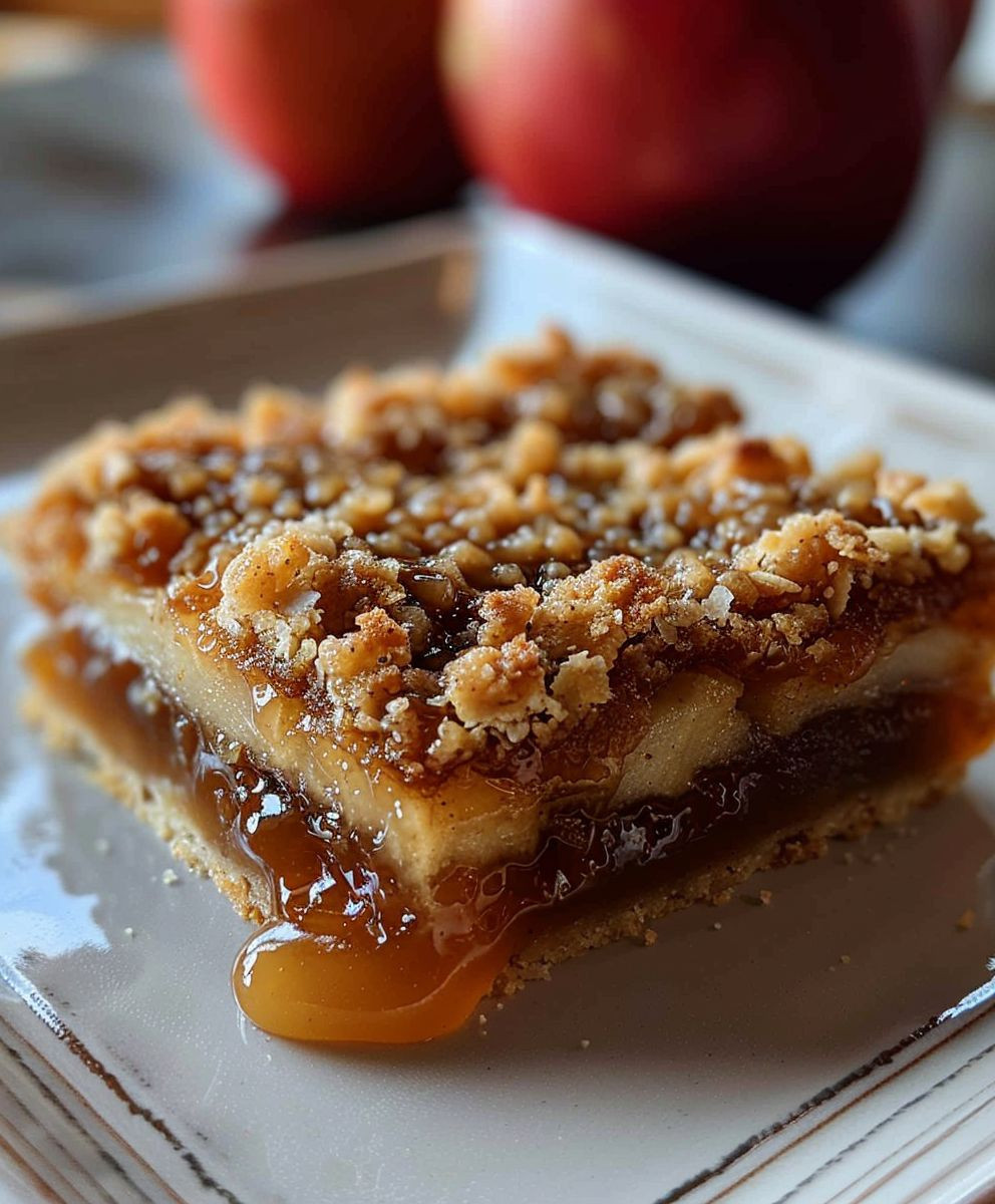 Caramel Apple Crumble Bars