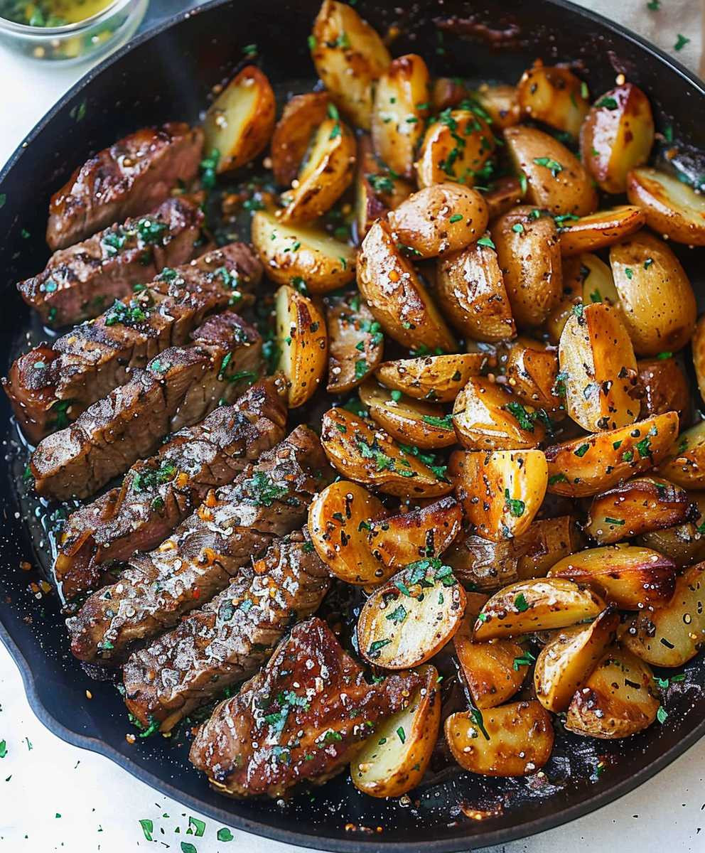 Garlic Butter Steak Potatoes