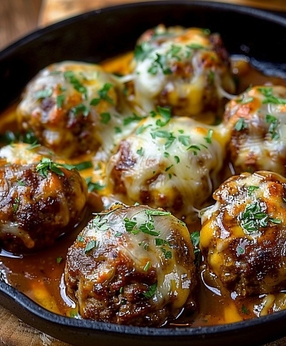 French Onion Meatballs