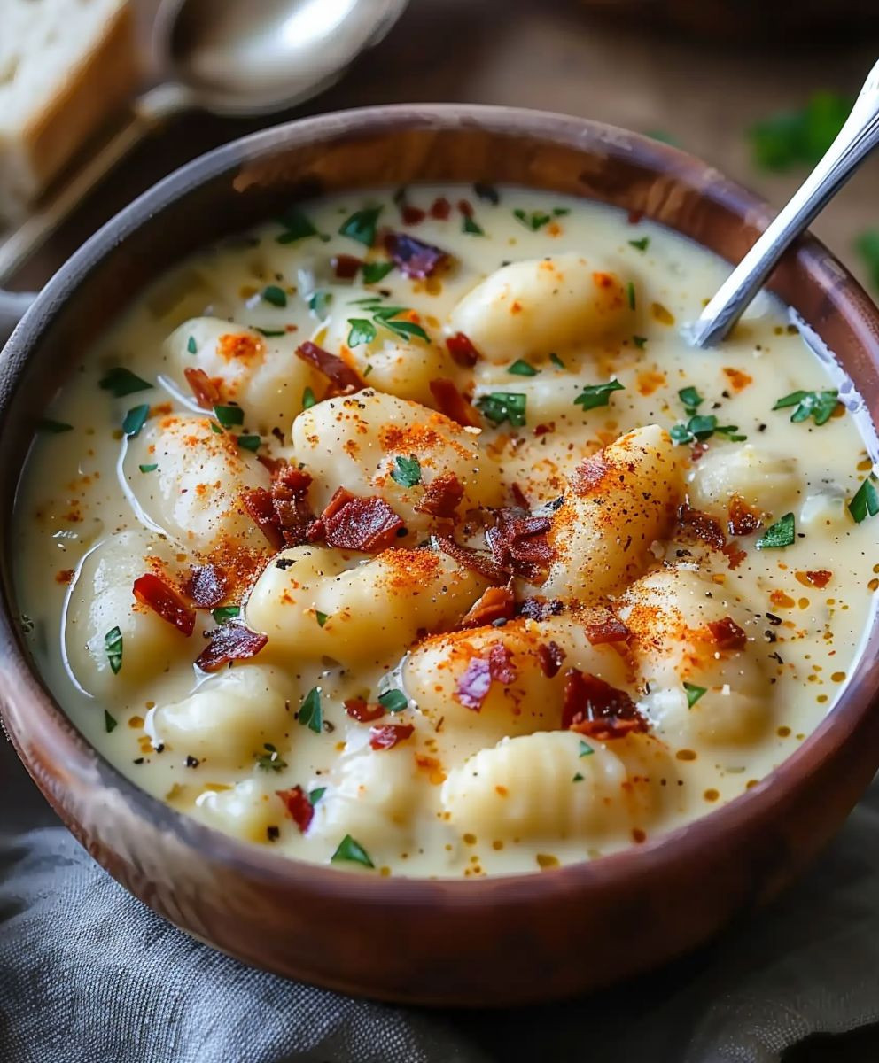Cheddar Gnocchi Soup