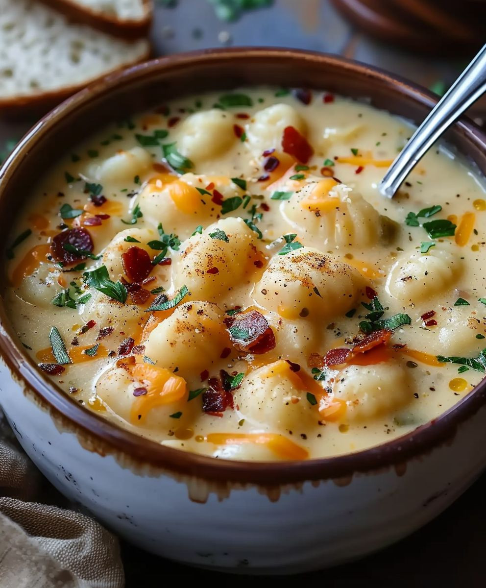 Cheddar Gnocchi Soup