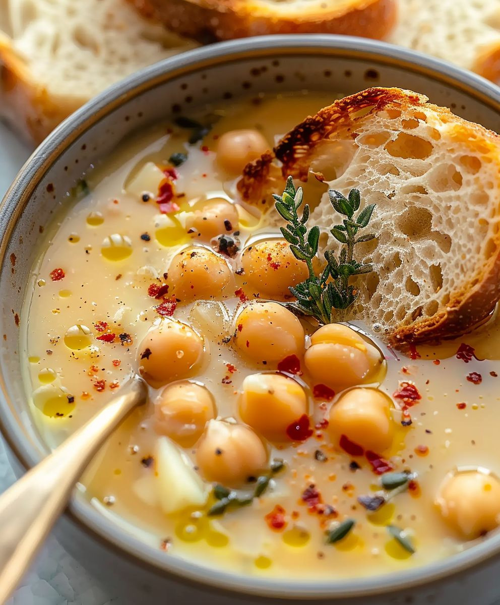 Garlic Chickpea Soup