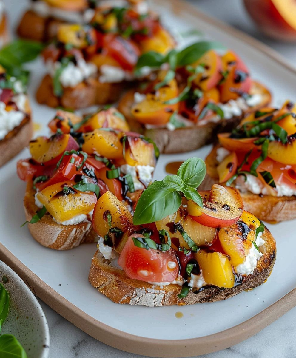 Peach Bruschetta Ricotta