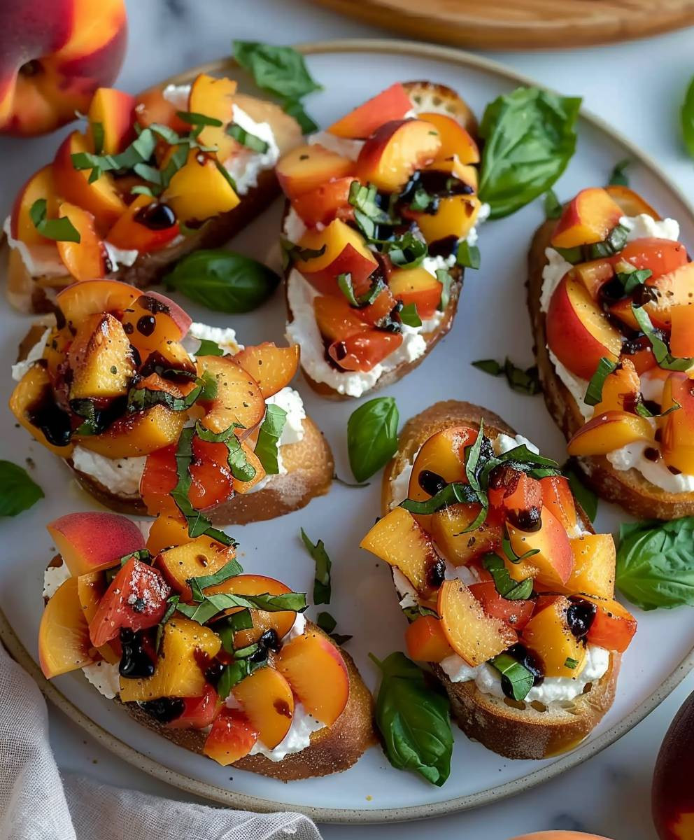 Peach Bruschetta Ricotta