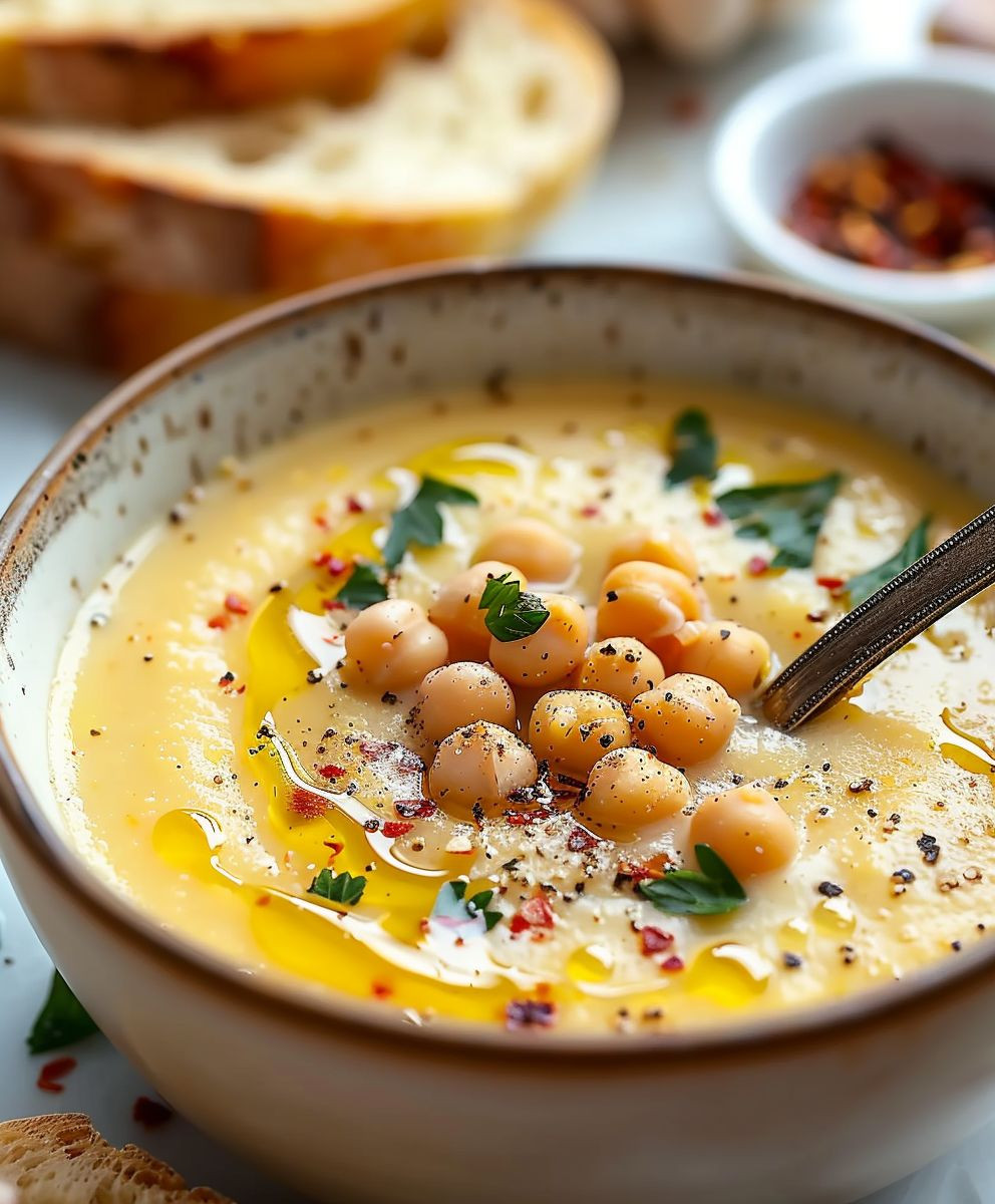 Garlic Chickpea Soup