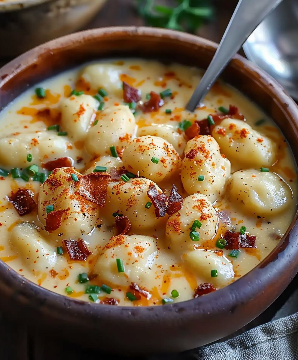 Cheddar Gnocchi Soup