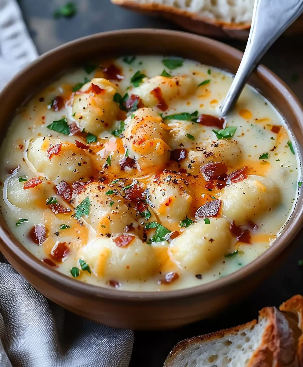 Cheddar Gnocchi Soup
