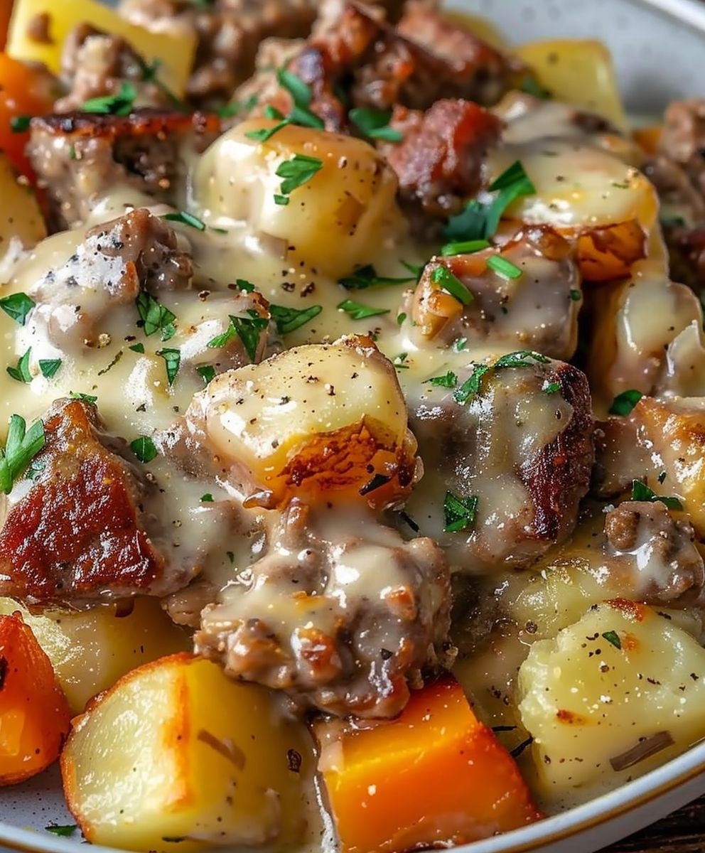 Creamy Meat Potato Skillet