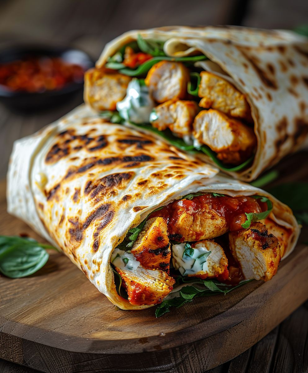 Air fryer chicken wraps