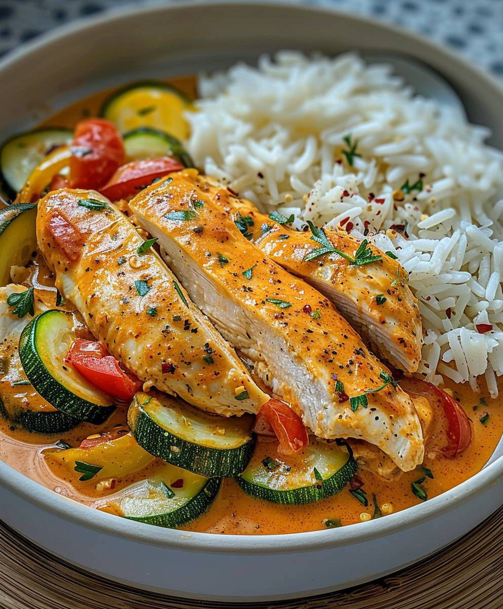 Creamy paprika zucchini chicken