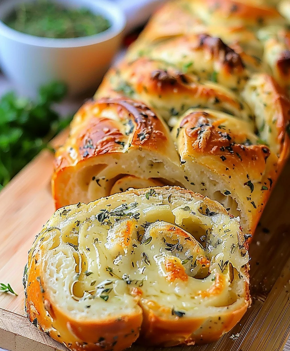 Swirled Garlic Herb Cheese Bread Recipe: Flavorful & Easy!