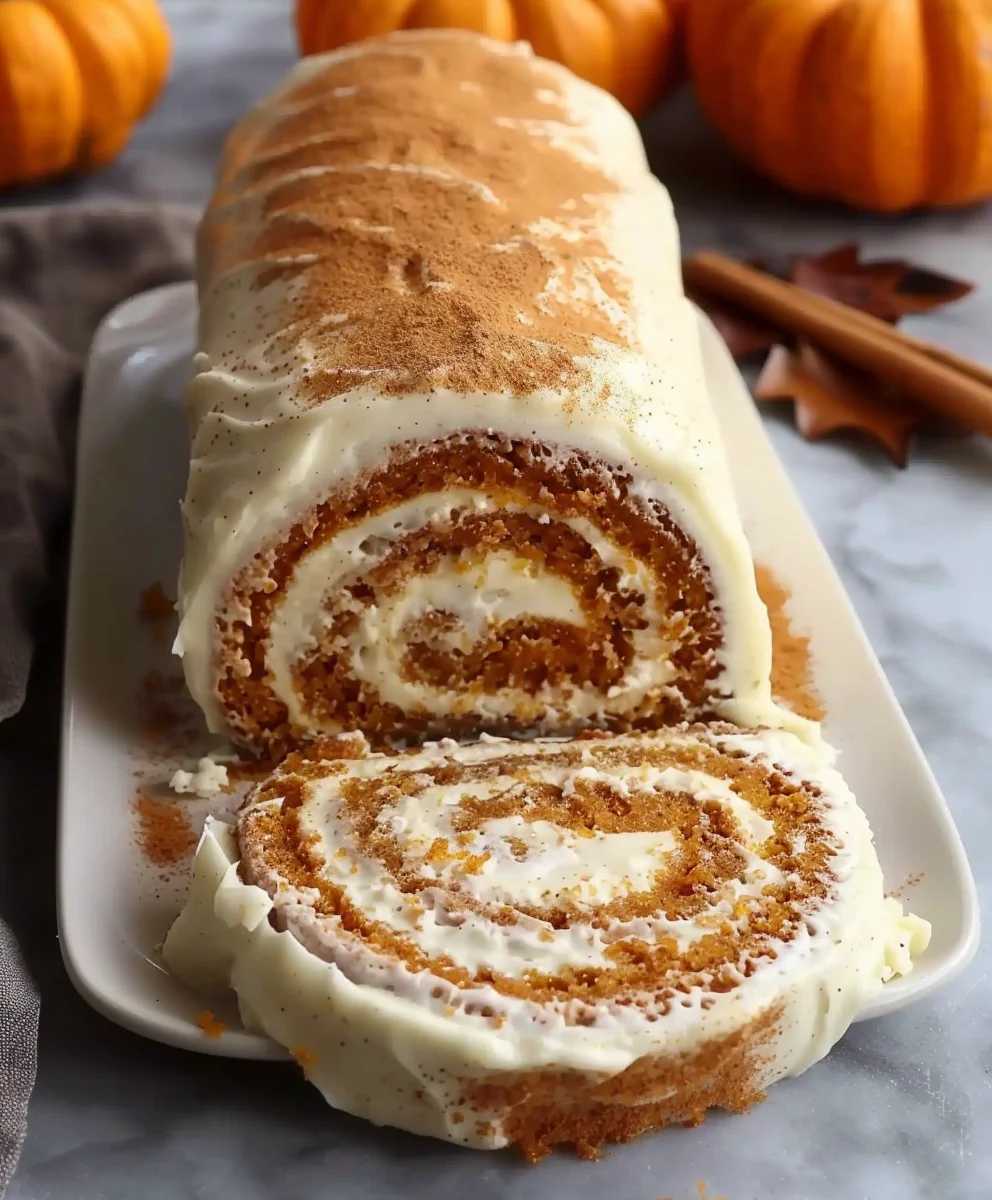 Fall Pumpkin Spice Roll Cake