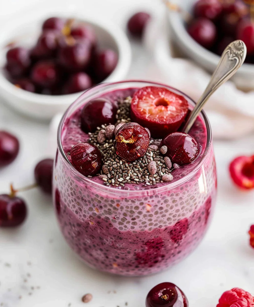 Wake Up to Delicious Cherry Chia Pudding! Quick & Healthy