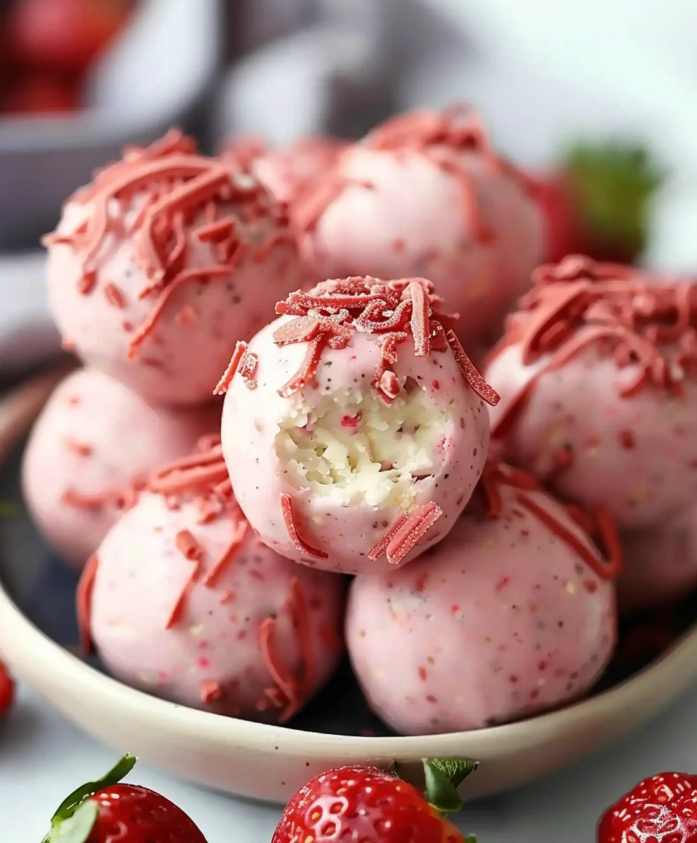 Strawberry Cheesecake Protein Balls: Easy Healthy Snack