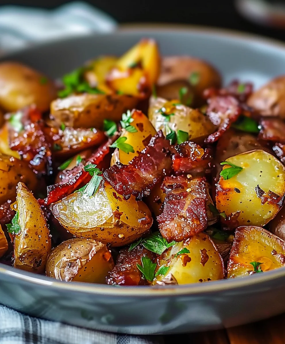 Irresistible Crispy Beef Bacon Honey Roasted Potatoes