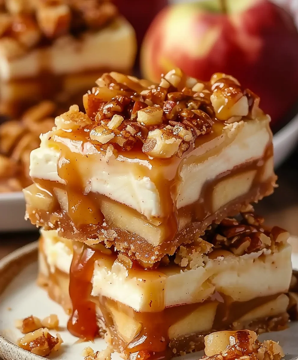 Caramel Apple Cheesecake Bars