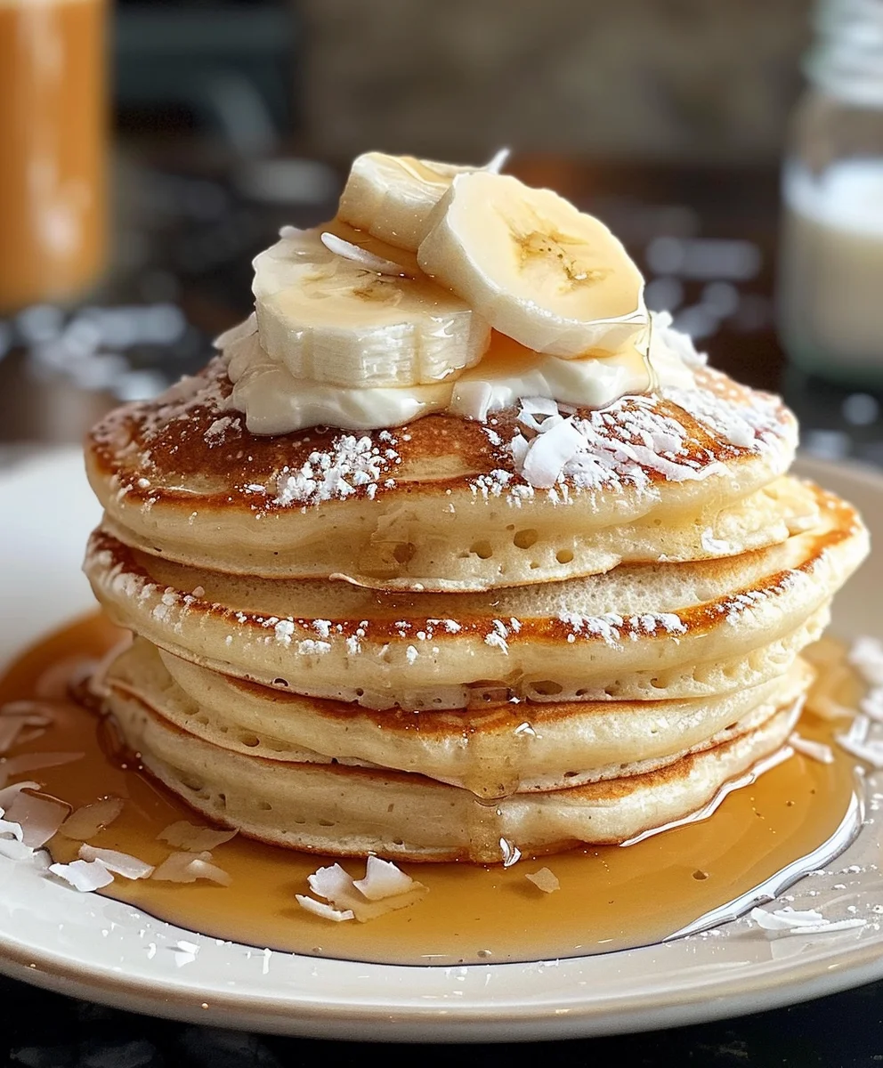 Sweet Coconut Cream Pancakes