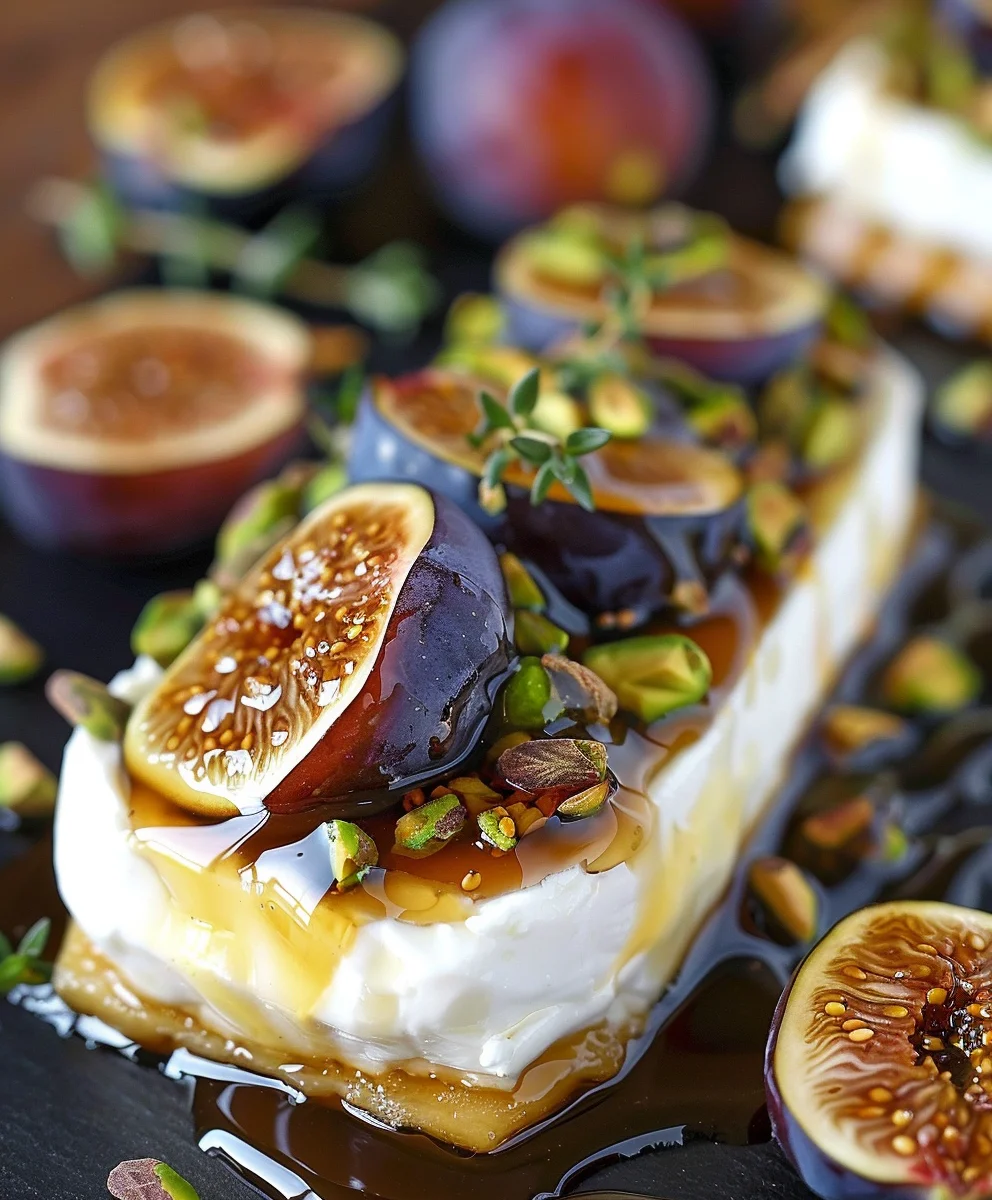 Sweet & Savory Honey Fig Pistachio Goat Cheese Appetizer