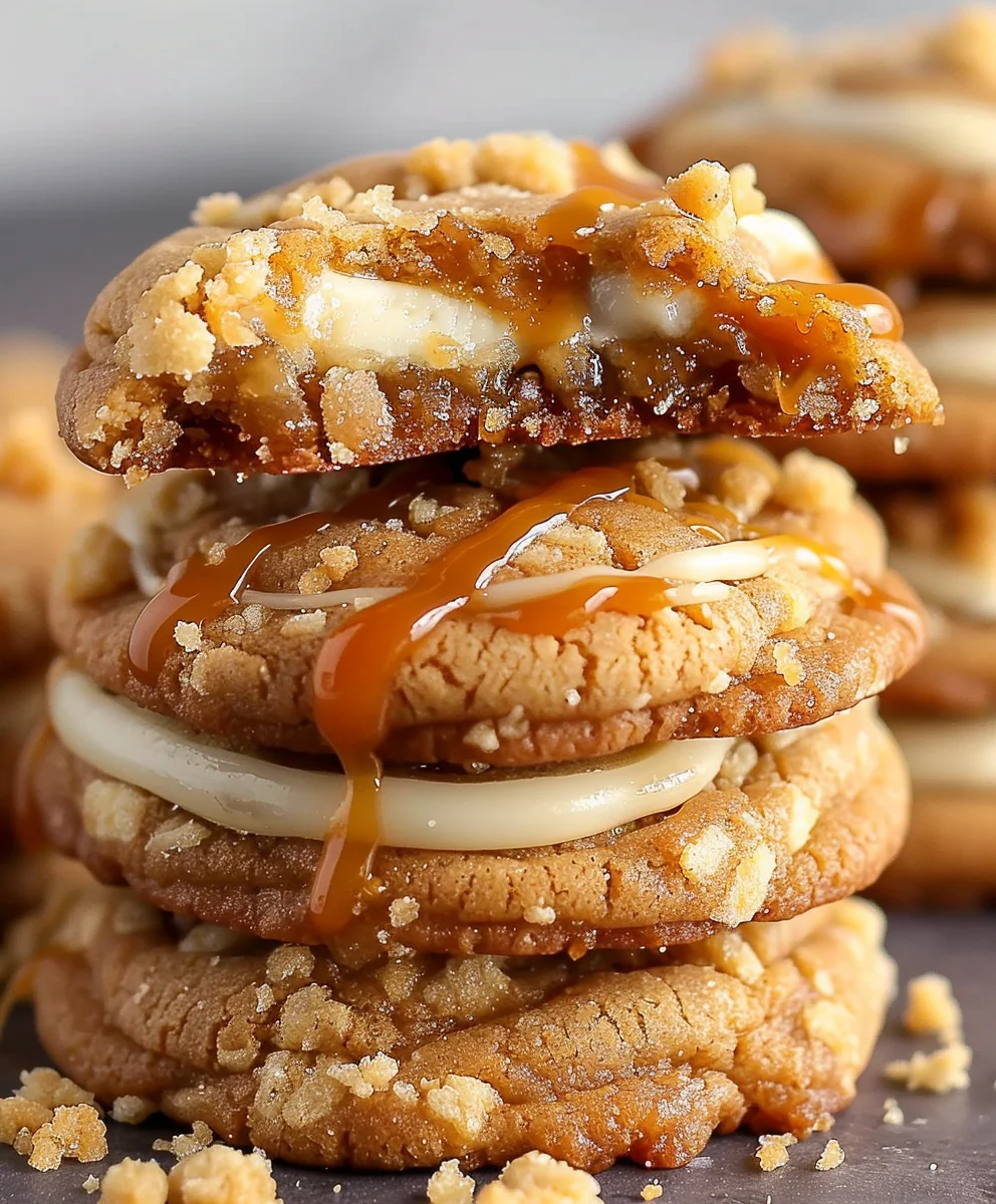 Gooey Copycat Crumbl Salted Caramel Cheesecake Cookies
